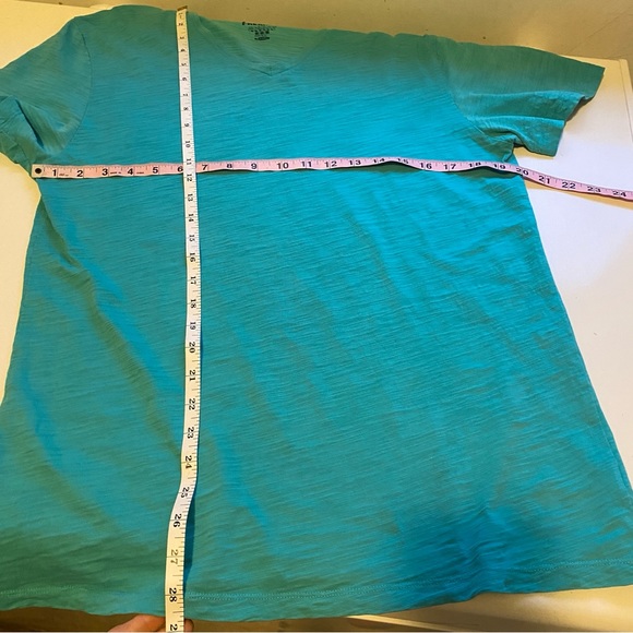 OLD NAVY Turquoise 100% Cotton V-Neck Short Sleeve Tee Soft Girl E-Girl Size M - Picture 8 of 8